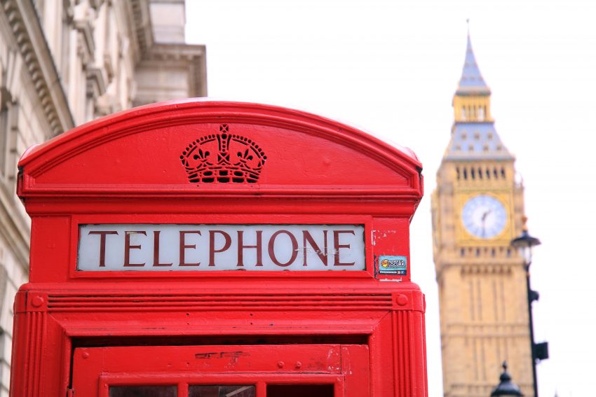 London - Telephone box by Parliament
